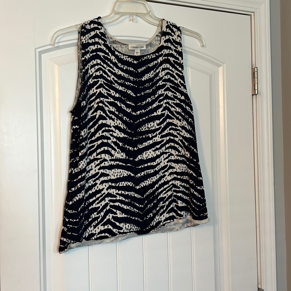 Navy and Cream tank top